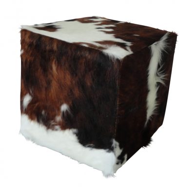 Cowhide pouf in various colors