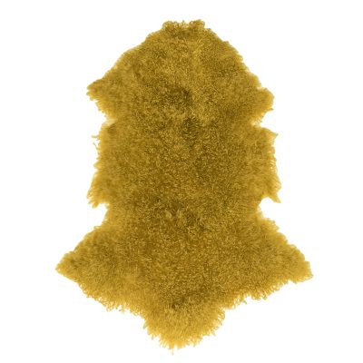 Tibetan sheepskin mustard yellow